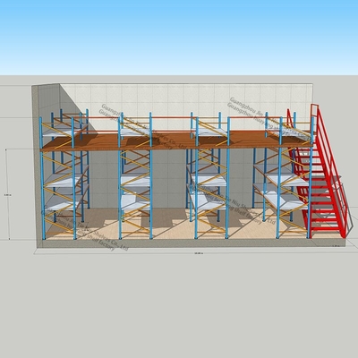 Sistem Rak Mezzanine Multi Level 2.5 Ton Penyimpanan Gudang Mezzanine