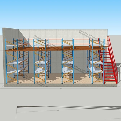 Sistem Rak Mezzanine Multi Level 2.5 Ton Penyimpanan Gudang Mezzanine