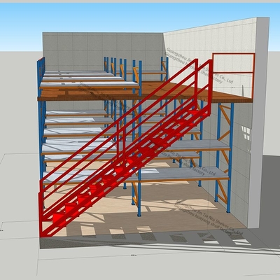 Sistem Rak Mezzanine Multi Level 2.5 Ton Penyimpanan Gudang Mezzanine